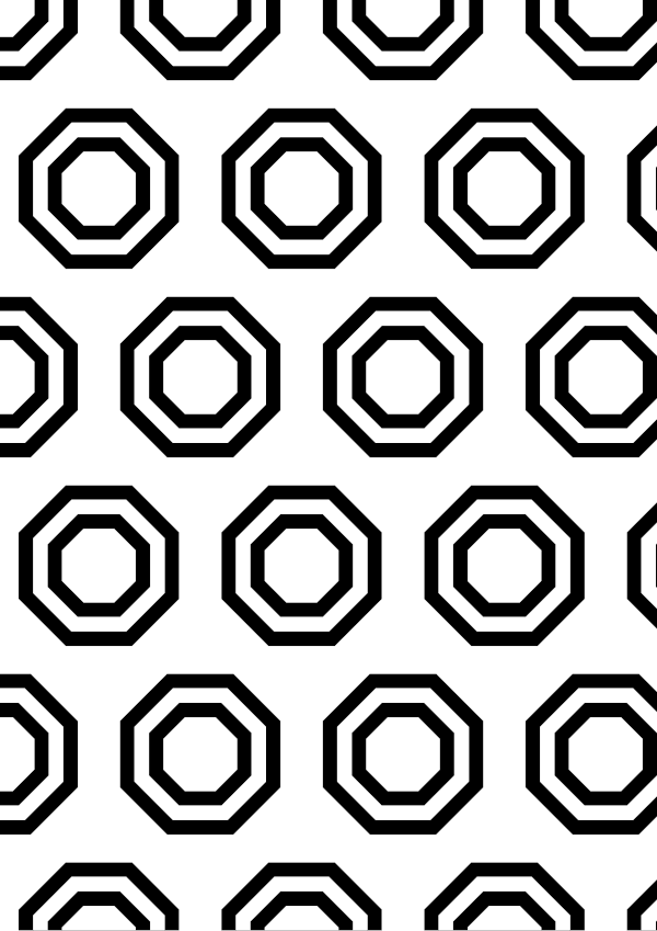 High-contrast guls card (plain) for a baby of about 4–6 months — black on white, thinnest feature 4.6 mm.