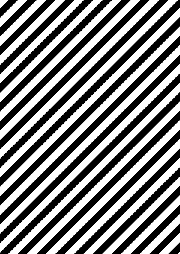High-contrast stripes card (diagonal) for a baby of about 4–6 months — black on white, thinnest feature 11.0 mm.