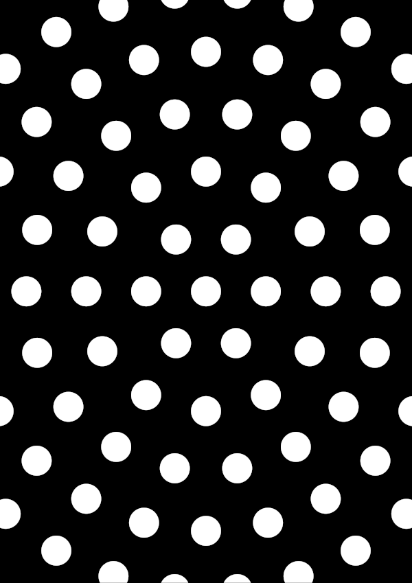 High-contrast dot rings card for a baby of about 3–4 months — white on black, thinnest feature 15.3 mm.