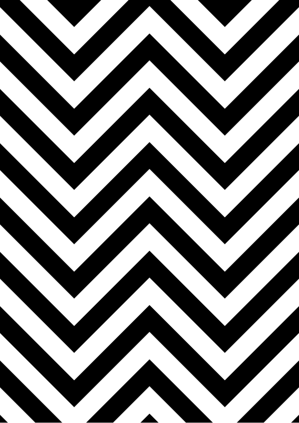 High-contrast herringbone card (chevron) for a newborn — black on white, thinnest feature 13.5 mm.